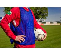 POWERSHOT Chasuble de Sport - Couleurs au Choix - Taille Adulte M-L/Enfant XS-S/et Grande Taille XL-XXL ! Résistant (Bleu, M/L (Lot de 5))