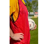 POWERSHOT Chasuble de Sport - Couleurs au Choix - Taille Adulte M-L/Enfant XS-S/et Grande Taille XL-XXL ! Résistant (Rouge, XS/S (Lot de 5))