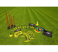 POWERSHOT Kit d'entrainement Pro -Il Comprend coupelles, cerceaux Plats, Mini-Haies et Plus ! - Idéal pour l'entrainement de Tous Les Types du Sport