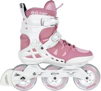 Powerslide Inline Skate Phuzion Argon Rose 100 Triskate - Patin à roulettes en ligne avec 3 roues en blanc-rose pour femmes - Patin à roulettes pour le loisir et le sport