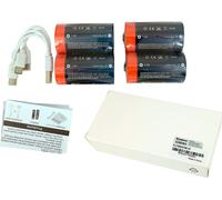 PowerSmart 1.5V 5.8Ah 4-Pack USB D Batterie Li-Ion avec connecteur type C pour montres Caméra Jouets Arlo Caméra, lampes de poche
