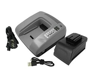 PowerSmart® Chargeur rapide pour AEG BEST 12X Super, BS 18 X, PN18X, SB2E 12 STX, SB2E 12 Super Torque, SB2E 18 T Super Torque, SE2E18T, WB2E 12 (gris)