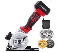 PowerSmart Scies circulaires, scies circulaires sans fil 4-1/2", scies circulaires électriques 4500 tr/min avec arbre 3/8", deux lames 24 dents 20V 4.0Ah et chargeur inclus, PS76138A