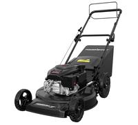 PowerSmart Tondeuse à gazon à gaz autopropulsée 22 po 170 cc Moteur OHV 3 en 1 roues motrices arrière roues hautes Réglage de la hauteur 6 positions Noir