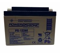 Powersonic PS 12260 Batterie au plomb Powersonic PS12260 Powersonic PS-12260 avec homologation VDs 12 V 26,0 Ah Batterie rechargeable Sealed Lead Acid (SLA) AGM/plomb non-tissé