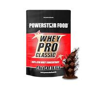Powerstar Whey Pro Classic Poudre de protéines de lactosérum 4000 g, fabriquée en Allemagne, 100 % concentré de lactosérum CFM, poudre protéinée avec seulement 2 % de glucides, chocolat