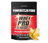 Powerstar Whey Pro Classic Poudre de protéines de lactosérum 4000 g, fabriquée en Allemagne, 100 % concentré de lactosérum CFM, poudre de protéine avec seulement 2 % de glucides, banane