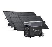 Powerstation 3600 W, FOSSiBOT F3600 3840 Wh LiFePO4 Générateur solaire portable avec 2 panneaux solaires 420 W, 3 x sortie AC 230 V (pic de 7200 W), stockage électrique, lumière LED pour camping,
