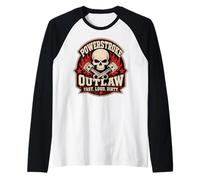 Powerstroke Outlaw Diesel Skull Graphic Fast Loud Dirty Manche Raglan