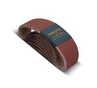 POWERTEC 110150 Lot de 10 bandes abrasives de 10,2 x 91,4 cm | Bande abrasive en oxyde d'aluminium grain 240 | Papier abrasif de qualité supérieure