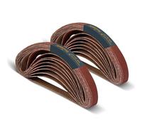 POWERTEC 401808-P2 Lot de 40 bandes abrasives de 1,27 x 45,7 cm, grain 80 en oxyde d'aluminium pour ponceuse à bande, travail du bois, polissage des métaux