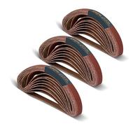 POWERTEC 40184-1 Lot de 60 bandes abrasives en oxyde d'aluminium pour ponceuse à bande pneumatique pour ponceuse à bande pneumatique, travail du bois, polissage du métal