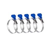 Powertec 70127 Lot de 5 colliers de serrage en acier inoxydable avec vis à pouce 6,3 cm