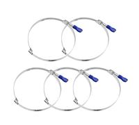 POWERTEC 70225 Lot de 5 colliers de serrage réglables en acier inoxydable pour collecteurs de poussière et aérations de séchage, 10,2 cm