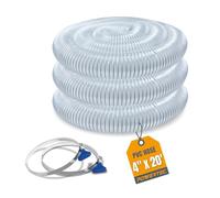 POWERTEC 70244 Lot de 2 colliers de serrage robustes en PVC souple pour collecte de la poussière Transparent 10,2 x 6,1 m