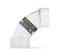 POWERTEC 70336V 6,3 cm OD Coude à 90 degrés - Connecteur collecteur de poussière en plastique ABS (transparent)