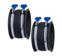POWERTEC 70369-P2 Lot de 2 manchons flexibles de contrôle de la poussière de 10,2 cm avec pinces de serrage réglables pour tuyau de serrage en caoutchouc pour le travail du bois, accessoires et