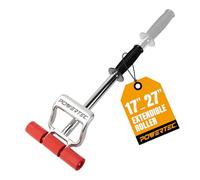 Power Tec Rouleau extensible 71033 – 68,6 cm, 2e poignée moulée sous pression – Argent/Rouge