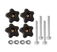 PowerTec 71070V Lot de 4 boutons hexagonaux (chacun des 4), adaptés pour une utilisation avec des rails en T universels de 6,35 mm (12 pièces au total)
