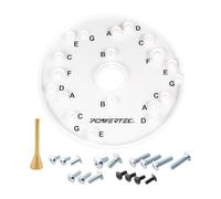 POWERTEC 71369 Plaque de base universelle pour défonceuse avec broche de centrage | 16,5 cm de diamètre, 0,6 cm d'épaisseur | Outil de défonceuse électrique professionnel