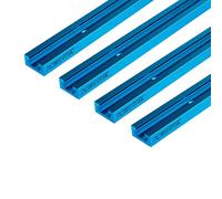 POWERTEC 71371 Lot de 4 Rails en T universels à Double Coupe de 61 cm avec Trous de Montage pré-percés, Rail en T en Aluminium pour gabarits et Fixations de Travail du Bois, Table de perceuse, Table