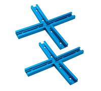 POWERTEC 71698V Kit d'intersection T-Track de 7,6 cm avec Trous de Montage pré-percés, pour Rail en T Universel, gabarits et Fixations de Travail du Bois