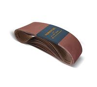 POWERTEC Lot de 10 bandes abrasives de 122 cm, grain 60, pour ponceuse à bande d'établi, ponçage du bois et de la peinture, polissage des métaux (110170V)
