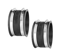 POWERTEC Lot de 2 colliers de serrage flexibles en acier 70149-P2 de 10,2 cm, connecteur de tuyau, coupleur de manchette en caoutchouc pour le travail du bois, accessoires et machines de collecteur de