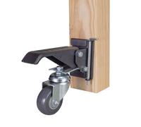 POWERTEC 17002 Lot de 4 roulettes d'établi avec plaques à dégagement rapide Noir