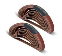 POWERTEC Lot de 40 bandes abrasives de 1,27 x 45,7 cm, grain 40 en oxyde d'aluminium pour ponceuse à bande, travail du bois, polissage des métaux (401804-P2)