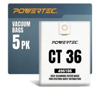 POWERTEC Lot de 5 sacs de filtres autonettoyants pour Festool, 75038