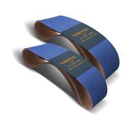 POWERTEC Lot de 6 bandes abrasives en oxyde de zirconium 120 pour ponceuse d'établi, ponceuse à bande et disques, travail du bois, meulage du métal, 15 x 120 cm (464812Z-3-P2)