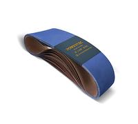 POWERTEC Lot de 9 bandes abrasives en oxyde de zirconium de 122 cm, 3 de chaque grain 36/100/120, pour ponceuse d'établi, ponceuse à bande et à disque, travail du bois, meulage du métal (464801Z)