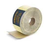 POWERTEC Rouleau de papier abrasif 4RA1122V pour longboard de 6,5 cm par 22 m, or grain 220 en oxyde d'aluminium abrasif pour le travail du bois, 1 paquet
