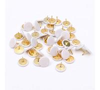 POWERTOOL Lot de 100 punaises avec têtes en plastique et pointes en acier pour tableau en liège, tableau d'affichage, carte de bureau (blanc, 10 x 10 mm)