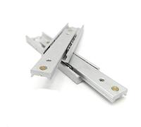 Powertool Lot de 2 glissières de tiroir à roulement à billes 16 mm 2 plis Capacité de charge 50 kg Extension complète Montage latéral pour armoire de classement Argenté, Argenté