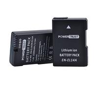 PowerTrust 2 Batteries EN-EL14 EN-EL14A pour Nikon D3500 D3400 D3300 D3200 D3100 D5500 D5300 D5200 D5100 D5100 Coolpix P8000 P7800 P77000 P710. 0 P7000 DF