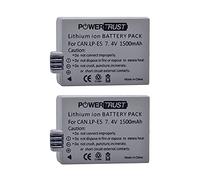 PowerTrust Batterie 1500 mAh LP-E5 LPE5 LP E5 pour Appareil Photo Canon EOS 1000D, EOS 500D, EOS 450D, Kiss X3, Kiss X2, Kiss F, Rebel T1i, Rebel XS, Rebel XSi