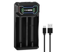 PowerTrust Chargeur de batterie universel intelligent 18650 pour batteries rechargeables 21700 18650 26650