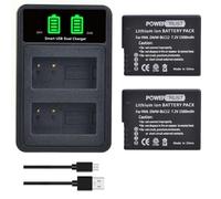 PowerTrust DMW-BLC12 DMW-BLC12e Lot de 2 batteries et chargeur pour Panasonic Lumix DC-G95 DMC-FZ2000 DMC-FZ1000II DMC-GH2 DMC-FZ300 DMC-FZ200 DMC-G85 DMC-G81 DMC-G5 DMC-G6 DMC-G7 DMC-GX8