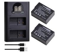 PowerTrust DMW-BLC12 DMW-BLC12E Lot de 2 batteries et chargeur pour Panasonic Lumix DMC-FZ1000, FZ1000 II, DMC-FZ300, DMC-FZ200, DMC-G81, DMC-G5, DMC-FZ2000