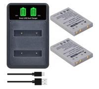PowerTrust ENEL5 EN-EL5 Lot de 2 batteries avec chargeur USB intégré pour appareil photo Nikon Coolpix P90 P80 P500 P520 P510 P6000 P530 P3 P4 P100 Coolpix S10 P5000 P5100