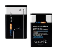 PowerTrust Lot de 2 batteries BL5C BL-5C 1580 mAh pour Nokia 2112, 2118, 2255, 2270, 2280, 2300, 2600, 2610, 3125, 3230, 1100, 1600