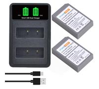 PowerTrust Lot de 2 batteries BLS-50 BLS-5 et chargeur pour Olympus OM-D E-M10 Mark III, E-M5 Mark III Pen E-P7, E-PL1s, E-PL3, E-PL5, E-PL6, E-PL8, E-PL7, E-PL9, E-PL10, E-PM2