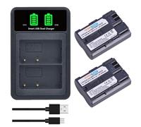 PowerTrust Lot de 2 batteries BP-511 BP-511A + chargeur avec USB intégré et Type-C pour Canon EOS 40D 50D EOS 20D 300D 30D 10D, EOS 5D Mark I, 5D mk 3