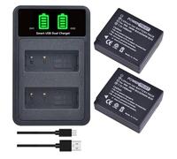 PowerTrust Lot de 2 batteries DMW-BLG10 + chargeur USB LCD pour appareils photo Panasonic DMC-G80 DMC-GX85 DMC-GF6 DMC-GX7 DMC-LX100 DMC-ZS60 DMC-ZS 80 DMC-ZS100