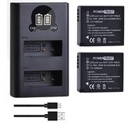 PowerTrust Lot de 2 batteries DMW-BLG10 DMW-BLG10E avec chargeur pour Panasonic Lumix DC-GX9 DMC-GF6 GF5 GX7 LX100 GF3 GX80 GX85 ZS60 TZ80 TZ95 ZS100 TZ100 TZ101 DC-G100 TZ900 ZS70.