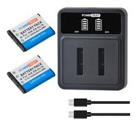 PowerTrust Lot de 2 batteries EN-EL19 et double chargeur LED pour Nikon Coolpix S33 W150 A100 S2700 S2800 S3300 S3600 S3700 S4200 S4300 S4400 S6400 S6600 S68 000 S6 900