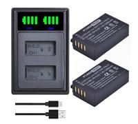 PowerTrust Lot de 2 batteries EN-EL20 EN-EL20a et chargeur LED double pour Nikon P1000, Coolpix P950, 1 J3, J1, 1 j1, 1 J2, 1 AW1, 1 V3, Coolpix A