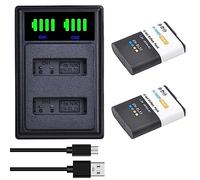 PowerTrust Lot de 2 batteries EN-EL23 et chargeur USB LED pour Nikon Coolpix P900, P600, P610, P610s, P900s, S810c, B700